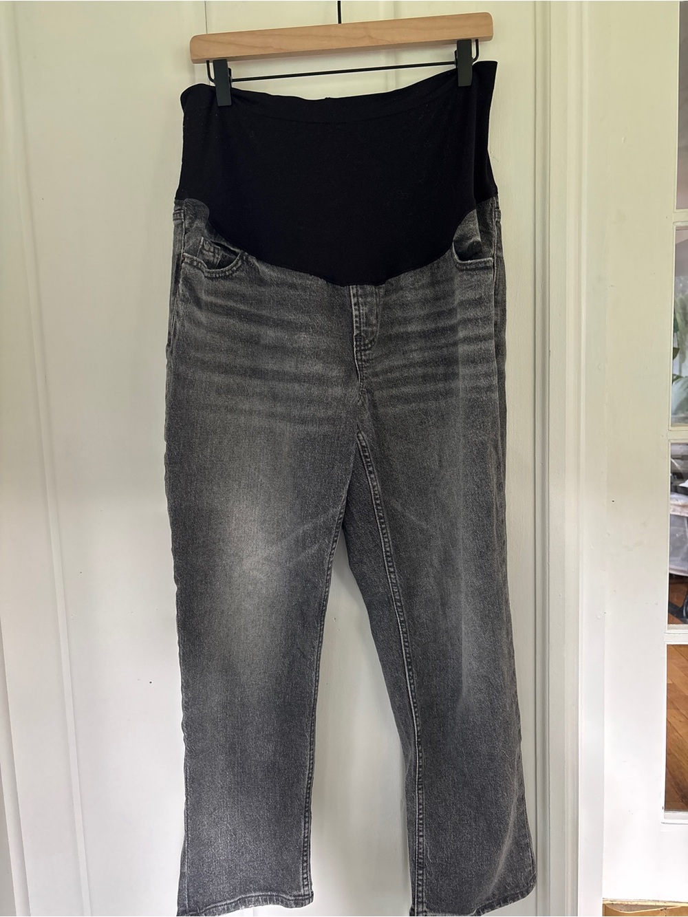Old Navy Black Panel Grey Boyfriend Maternity Jeans